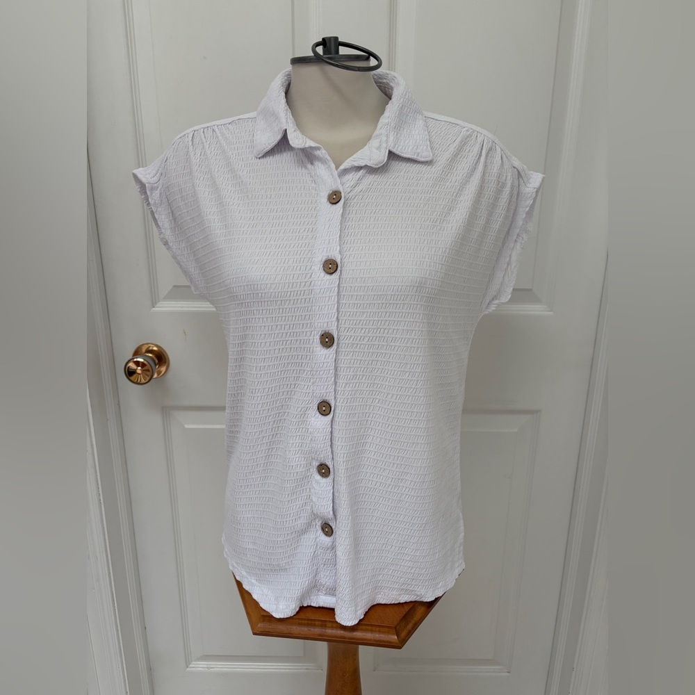 Majora Elegant White Textured Women's Blouse